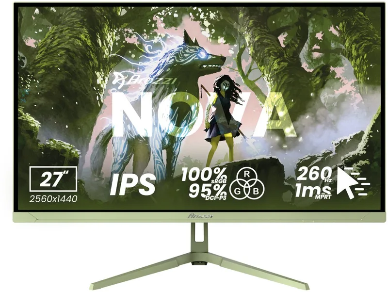 Nova 27" Gaming Monitor - QHD IPS - 260Hz - Bosgroen de Arozzi, Vert – jaquette