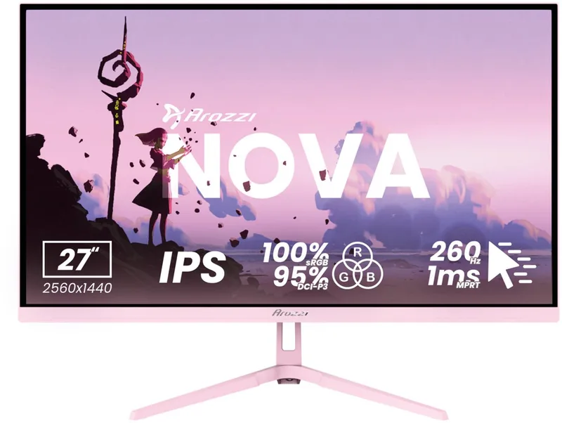Nova 27" Gaming Monitor - QHD IPS - 260Hz by Arozzi, Pink – cover