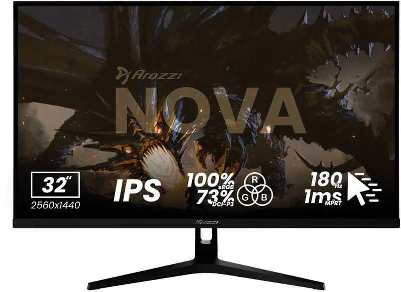 Nova 32" Gaming Monitor - QHD IPS - 180Hz van Arozzi, Zwart – cover
