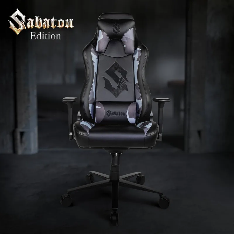 Vernazza Gamingstoel - Sabaton-Editie van Arozzi, Zwart – cover
