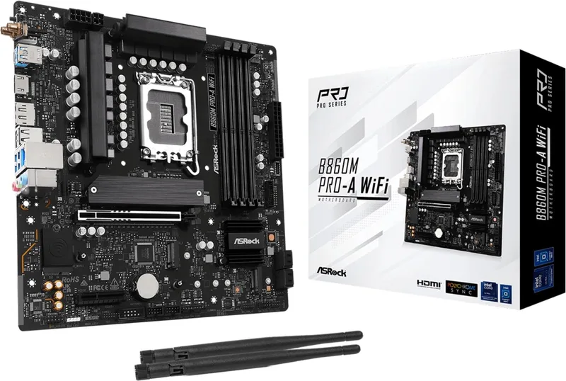 B860M Pro-A WiFi Intel B860 LGA 1851 (Socket V1) micro ATX de ASRock – jaquette
