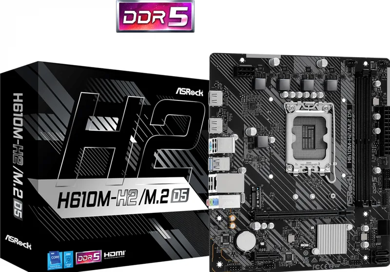 H610M-HDV/M.2+ D5 - Moederbord de ASRock – jaquette