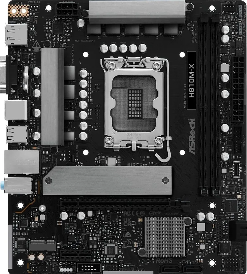 MB ASRock Intel 1851 H810M-X M-ATX 2xCU D5 6400+(OC) PCIe4.0 USB3.2 Gen1 by ASRock – cover
