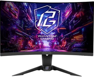 PG27QRT2A Serie - Gaming Monitor - 27 inch - Gebogen - QHD 2560 x 1440 - 180 Hz van ASRock, Zwart – cover 1 van 2