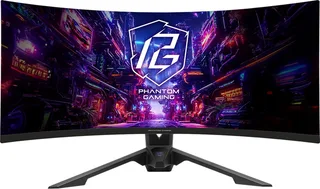 PGO34QRT3A - Gaming Monitor 34'' - VA - 3440 x 1440 WQHD - Gebogen (1500R) - 180 Hz - 1 ms - 500 cd/m² - 4000:1 by ASRock, Black – cover 1 of 2