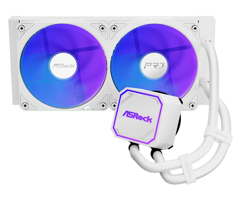 Pro White 240 ARGB - Waterkoeler de ASRock – jaquette