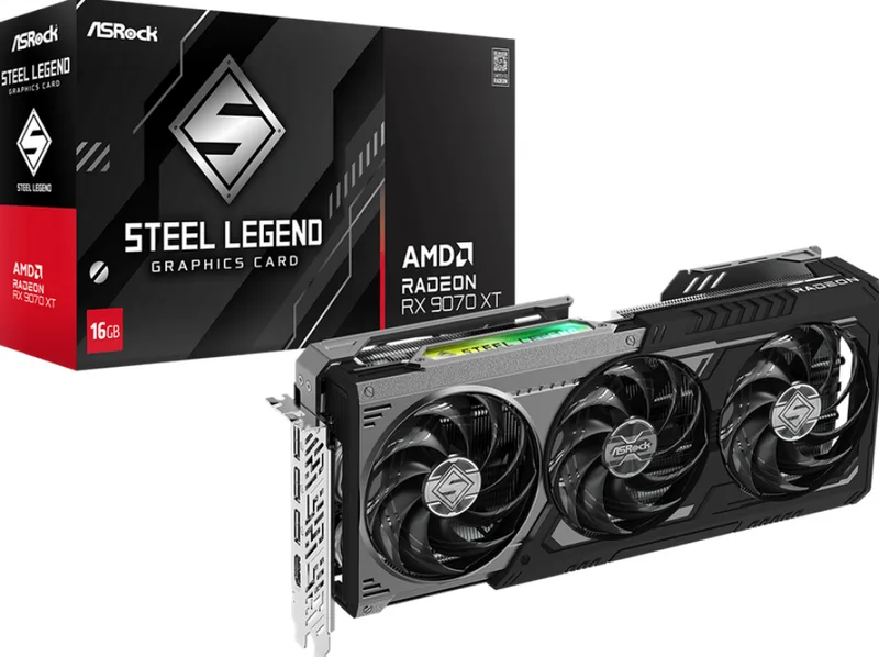 Radeon RX 9070 XT Steel Legend Dark - Videokaart by ASRock – cover
