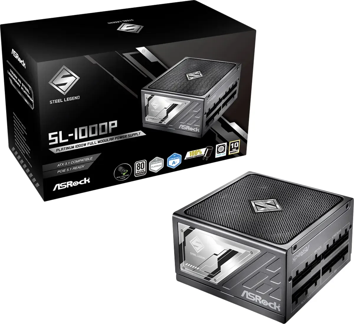 Steel Legend SL-1000P 1000W ATX 80+ Platinum by ASRock – cover
