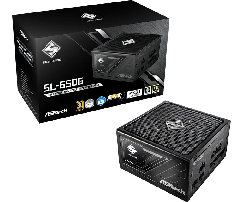 Steel Legend SL-650G - Voeding de ASRock – jaquette