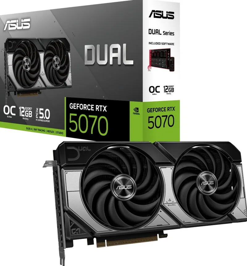 Dual GeForce RTX 5070 12GB GDDR7 OC Edition - Videokaart de ASUS – jaquette
