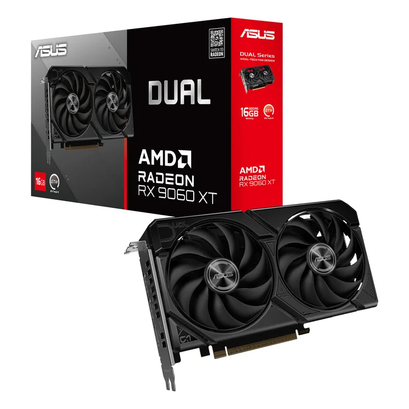 DUAL Radeon RX 9060 XT 16GB GDDR6 - Videokaart van ASUS – cover