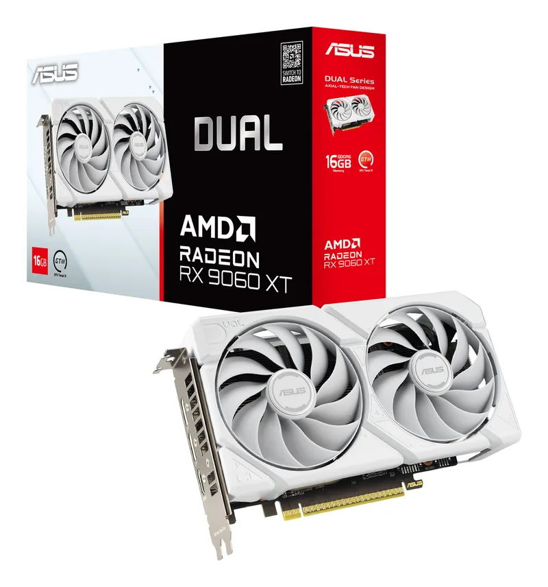 Dual Radeon RX 9060 XT White Edition - Videokaart by ASUS – cover