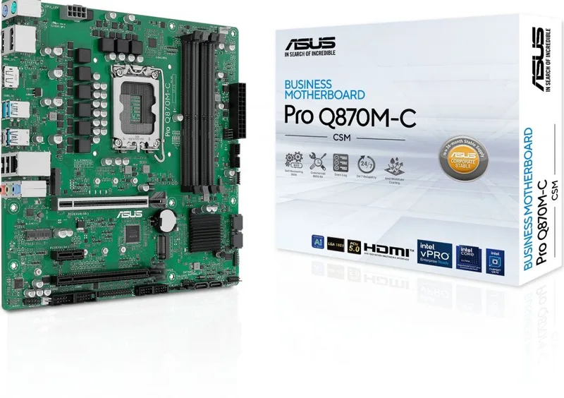 MB ASUS PRO Q870M-C-CSM (Intel,LGA1851,DDR5,mATX) van ASUS – cover