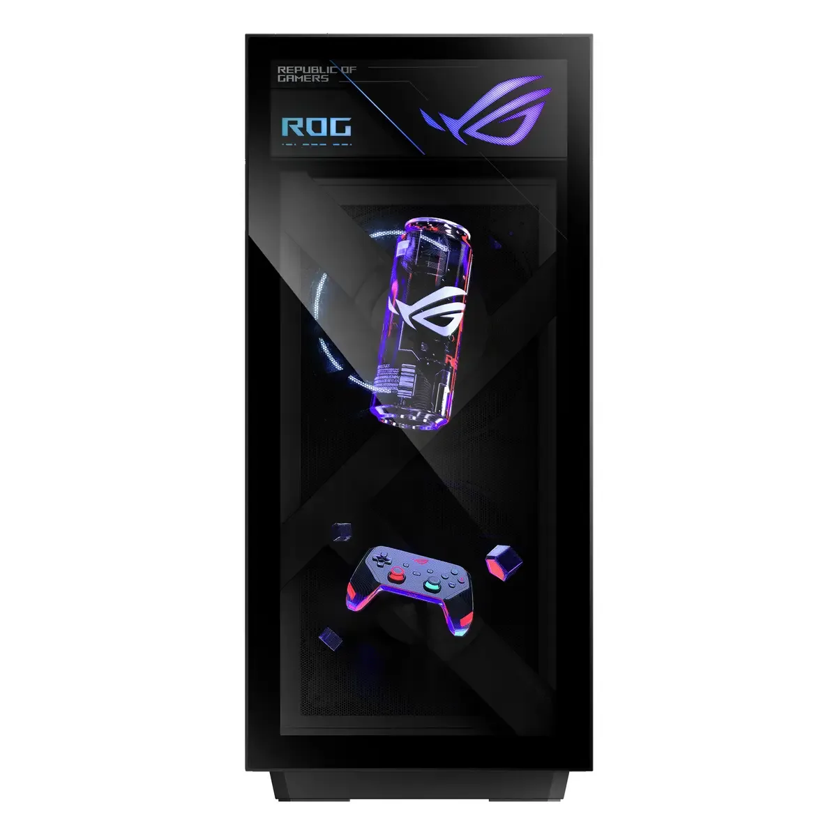 PC de gaming ROG G1000 2.5 cm (1.0 pouces) AMD Ryzen 9 9950X3D 5.7 GHz 64 GB RAM 4 TB SSD AMD AMD Radeon Graphics Nvidia Nvidia GeForce RTX 5080 16 GB by ASUS, Black – cover