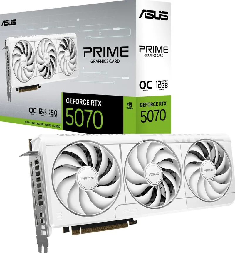 Prime GeForce RTX 5070 12GB GDDR7 White OC Edition - Videokaart van ASUS – cover