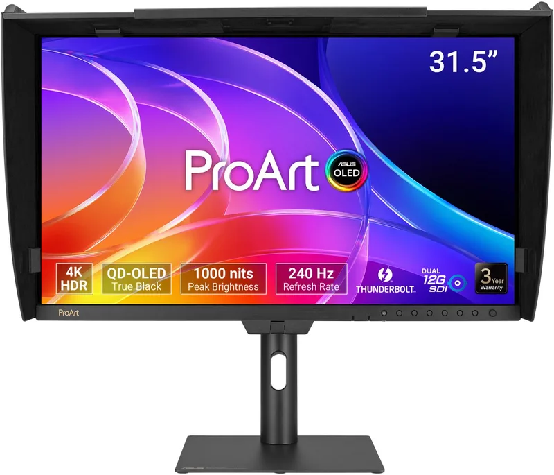 ProArt Display PA32USD - 44 OLED Grafisch Design Monitor - 99% DCI-P3, ΔE < 1, 240Hz, Self / Auto Calibration - USB-C 96W - Thunderbolt 4 - USB Hub - Dual 12G-SDI - 32 Inch de ASUS, Noir – jaquette