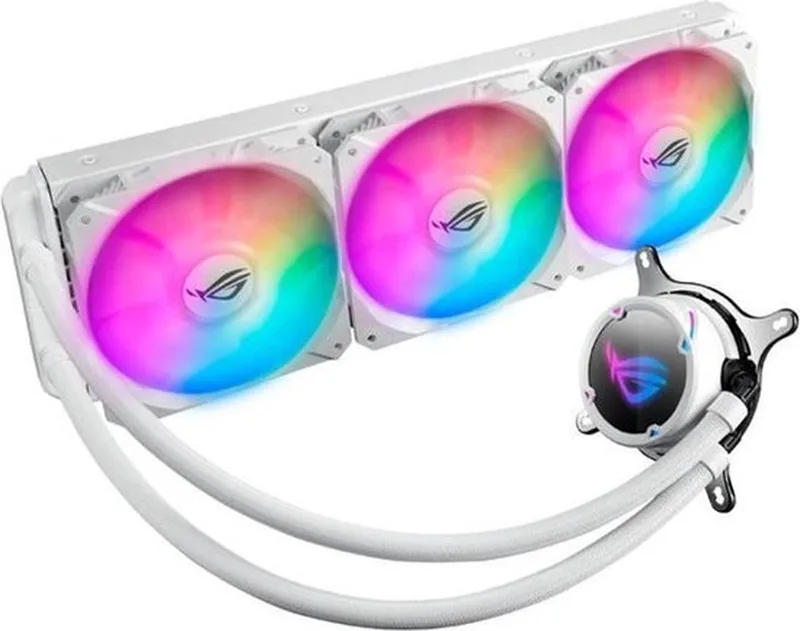 Strix LC 360 RGB White Edition all-in-one liquid CPU cooler with Aura Sync van ASUS, Wit – cover