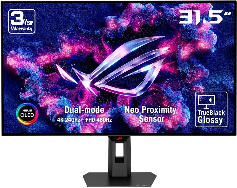 Strix OLED XG32UCWMG - 4K UHD WOLED Gaming Monitor - 4K 240Hz, FHD 480Hz Dual Mode - USB-C 15W Power Delivery - 0.03ms - G-Sync Compatible - 31.5 Inch de ASUS – jaquette