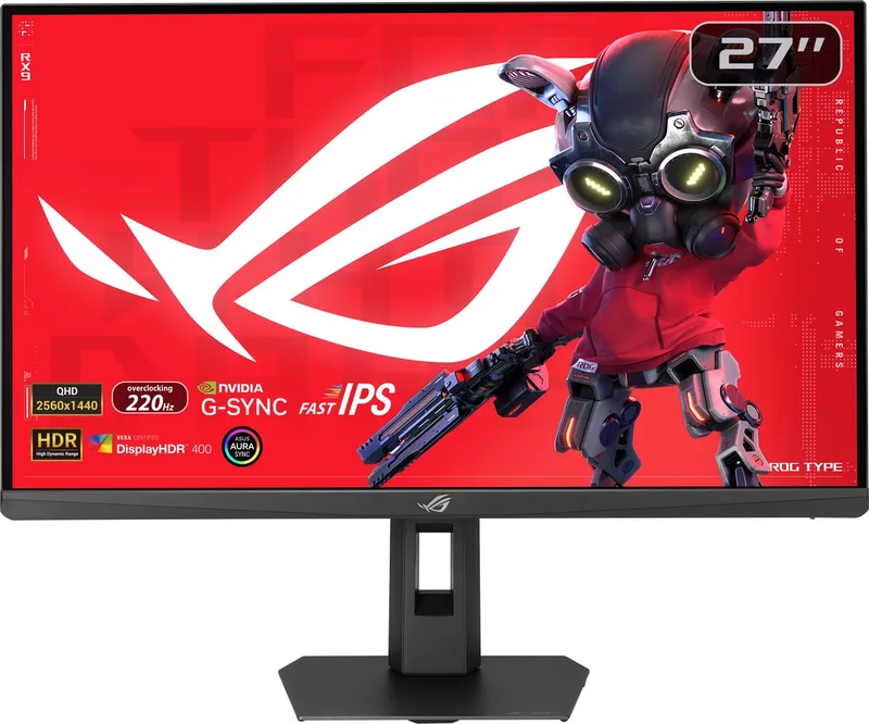Strix XG27ACSR - QHD Fast IPS Gaming Monitor - USB-C 15 W - 220Hz - 0.3ms - 27 Inch by ASUS, Black – cover
