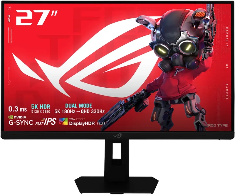 Strix XG27JCG - 5K Fast IPS Gaming Monitor - USB-C 15W - 180Hz 5K of 330Hz QHD Dual Mode - 0.3ms - 27 inch de ASUS – jaquette