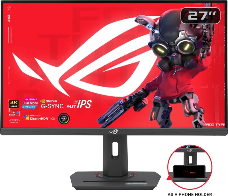 Strix XG27UCG - 4K Gaming Monitor - 4K 160hz, FHD 320Hz Dual Mode - USB-C - G-Sync compatible - 27 inch van ASUS – cover