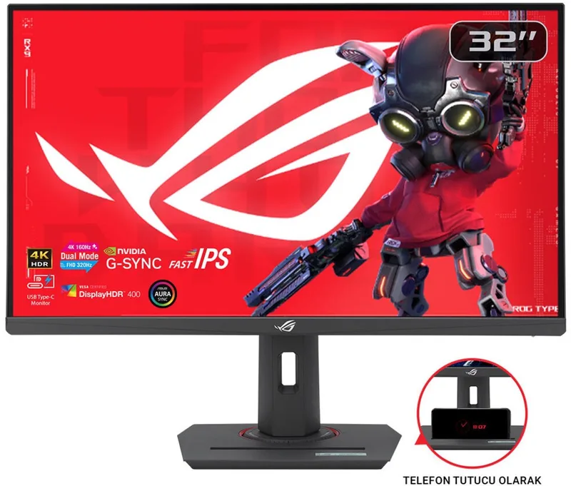 Strix XG32UCG - 4K UHD Fast IPS Gaming Monitor - 4K 160Hz, FHD 320Hz Dual Mode - 0.3ms - G-Sync Compatible - 31.5 Inch van ASUS – cover