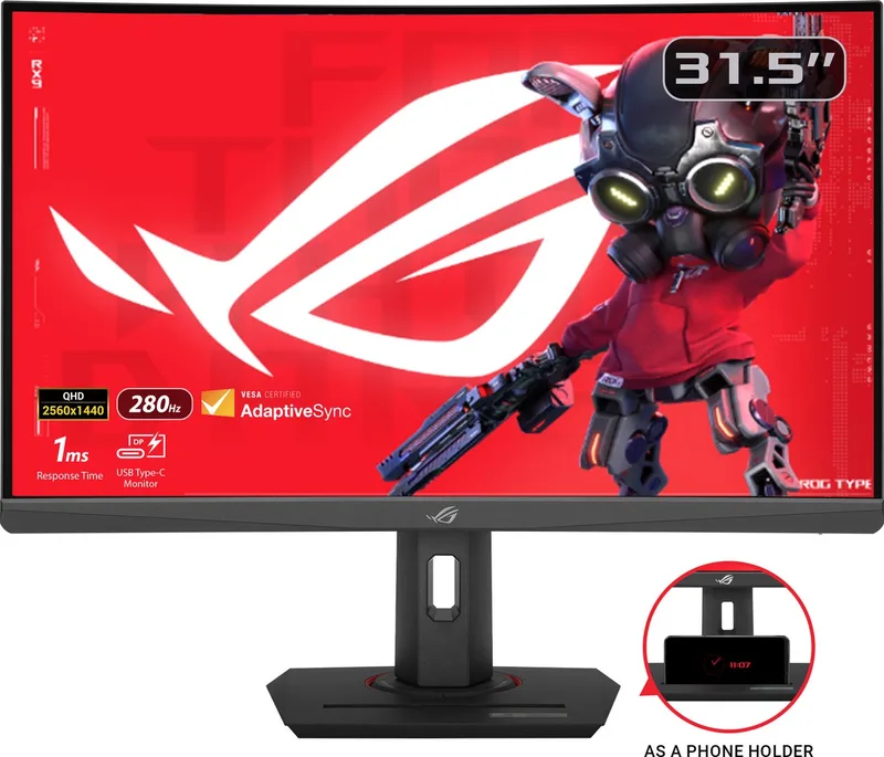 Strix XG32WCMS USB Type-C Gaming Monitor - QHD VA Curved - 280Hz - 1ms - FreeSync Premium - USB-C - 31.5 Inch by ASUS – cover