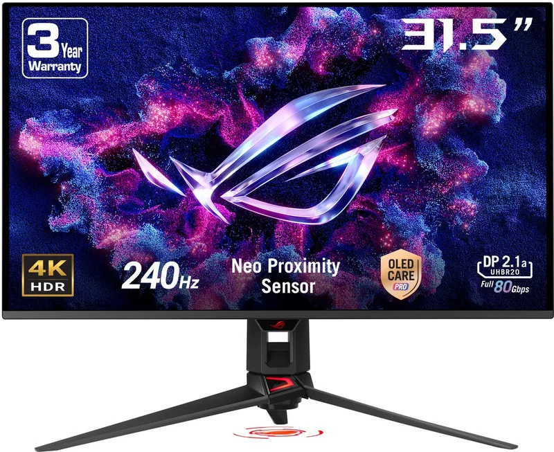 Swift OLED PG32UCDMR - 4K UHD QD-OLED Gaming Monitor - USB-C 90W Power Delivery - 240Hz - 0.03ms - G-Sync Compatible - 31.5 Inch by ASUS – cover