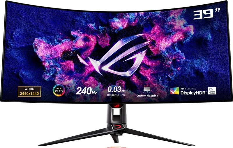 Swift OLED PG39WCDM - 3440x1440 Curved OLED Gaming Monitor - 240Hz - 0.03ms - G-Sync Compatible - USB-C 90W - 39 Inch by ASUS, Black – cover