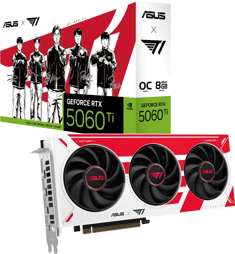 TI NVIDIA GeForce RTX 5060 OC - Videkaart - 8GB - GDDR7 - PCIe 5.0 - 1x HDMI 2.1b - 3x DisplayPort 2.1a van ASUS, Zwart – cover