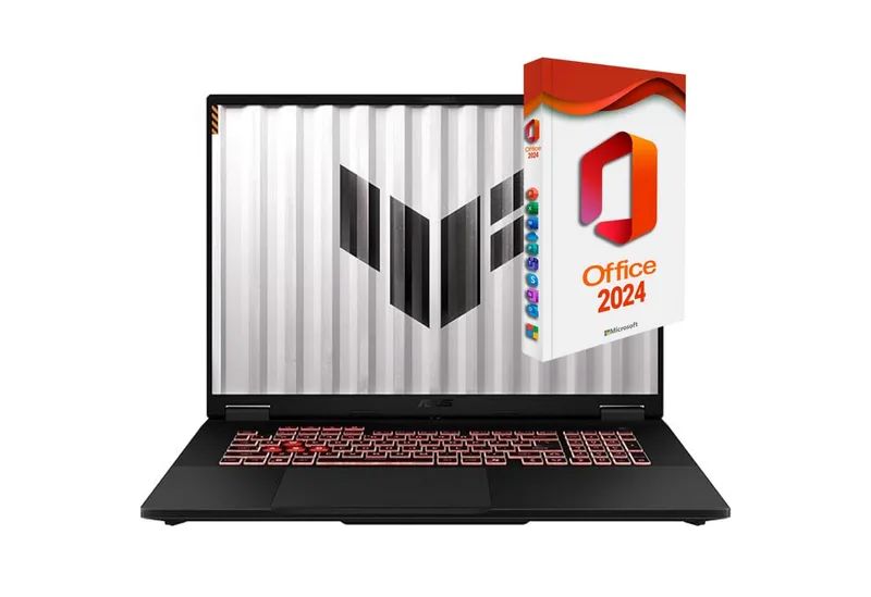 TUF Gaming 18, Nvidia RTX 5060, Windows 11 Pro inkl MS Office 2024 Pro Gaming-Notebook (45,7 cm/18 Zoll, AMD Ryzen 7 260H, Nvidia GeForce RTX 5060, 16 GB, 500 GB SSD, Windows 11 Pro 64Bit + MS Office 2024, Beleuchtete Tastatur) by ASUS – cover