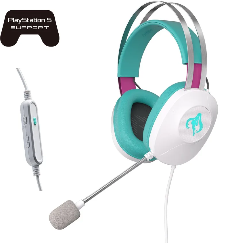 TUF Gaming H1 Gen II Hatsune Miku Edition Headset Bedraad Hoofdband Gamen USB Type-A Roze, Turkoois, Wit de ASUS, Rose, Turquoise, Blanc – jaquette