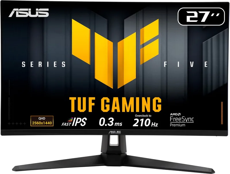 TUF Gaming VG27AQ5A - QHD Fast IPS Gaming Monitor - 210Hz - 0.3ms - G-Sync Compatible - 27 Inch de ASUS – jaquette