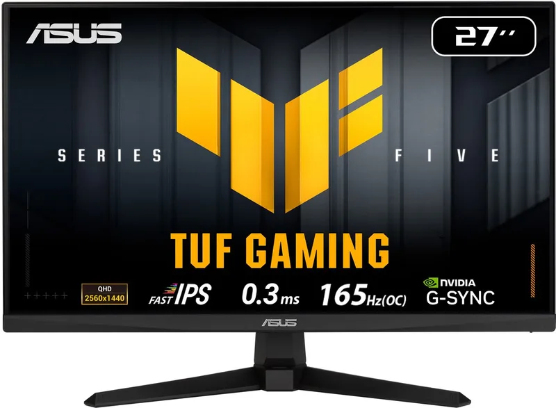 TUF Gaming VG27AQE5A - QHD Fast IPS Gaming Monitor - G-Sync Compatible - 90% DCI-P3 - 120% sRGB - 0.3ms - 165hz - 27 inch van ASUS – cover