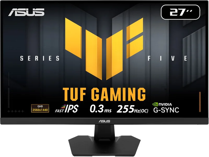 TUF Gaming VG27AQME5F - QHD Fast IPS Gaming Monitor - 255Hz - 0.3ms - Speakers - 27 Inch by ASUS, Black – cover