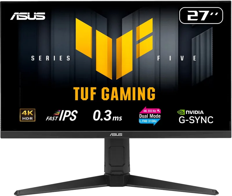 TUF Gaming VG27UQEL5A - 4K UHD Gaming Monitor - 4K 80Hz, FHD 310Hz Dual Mode - Stereo Speakers - 1ms - 27 inch de ASUS – jaquette