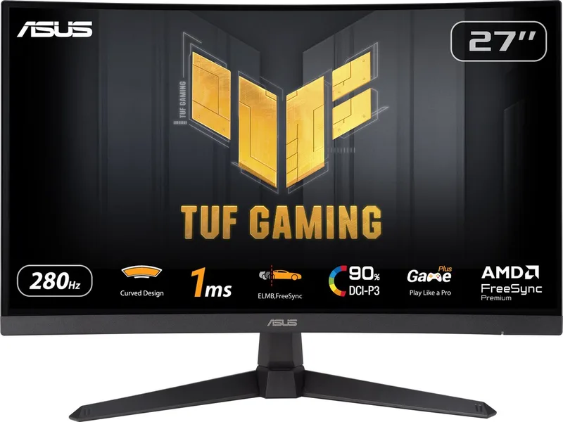 TUF Gaming VG27VQM1B - FHD Curved Gaming Monitor - 280Hz - FreeSync Premium - 27 Inch by ASUS, Black – cover