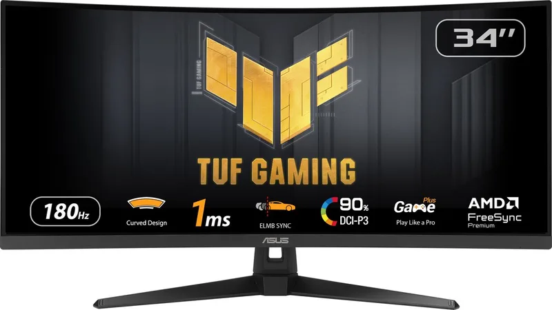 TUF Gaming VG34VQ3B - WQHD Ultrawide Gaming Monitor - 180Hz - FreeSync Premium - USB Hub - 34 Inch by ASUS – cover