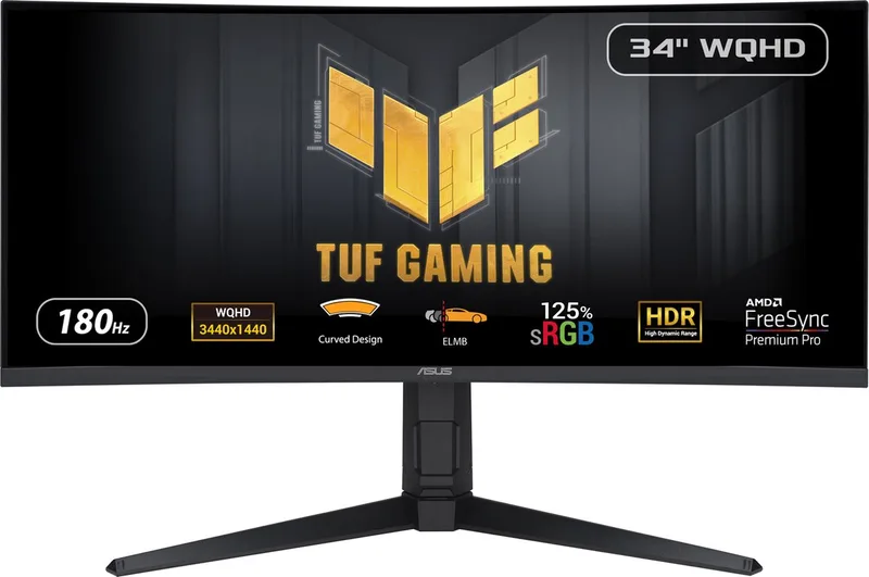 TUF Gaming VG34VQL3A - WQHD Ultrawide Gaming Monitor - 180hz - USB-hub - 34 Inch van ASUS – cover 1 van 2