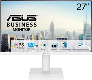 VA279QGS-W - FHD Business Monitor - Frameless - USB Hub - Hoogte verstelbaar - Speakers - 120Hz - 1ms - 27 Inch by ASUS, White – cover 1 of 2