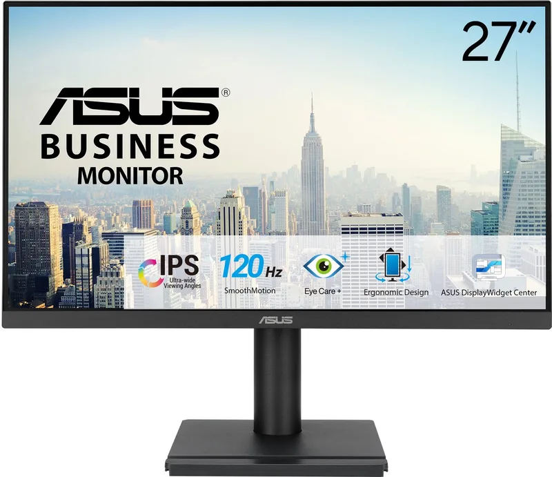 VA279QGSE - FHD Business Monitor - Stereo Speakers - Hoogte verstelbaar - 120hz - 1ms - 27 inch de ASUS, Noir – jaquette 1 sur 2