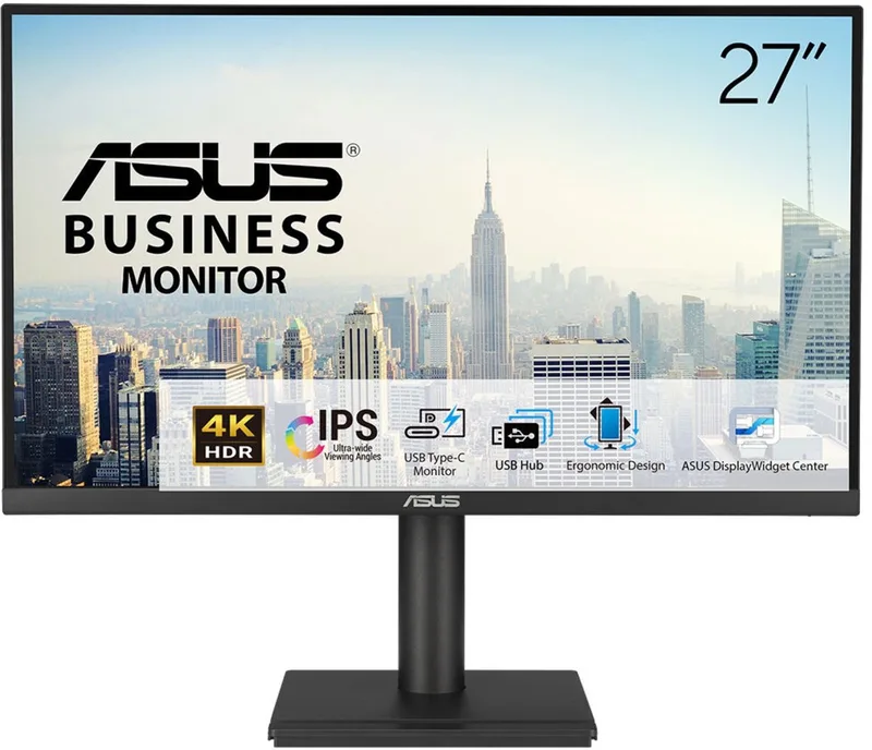 VA27UCPS - 4K UHD Business Monitor - USB-C 65W - USB Hub - Hoogte verstelbaar - Speakers - EPEAT Gold - 27 Inch de ASUS, Noir – jaquette