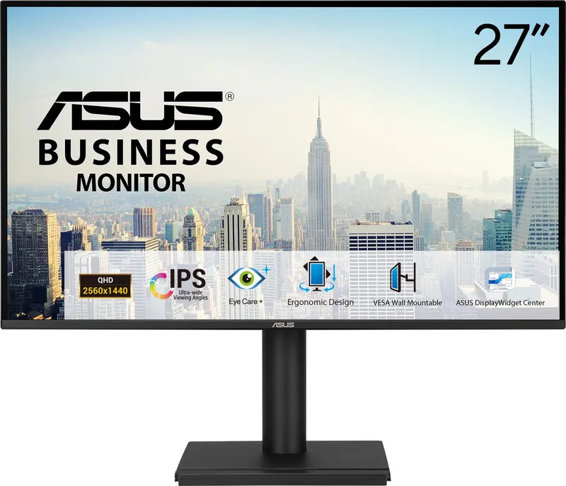 VB27AQ - QHD Business Monitor - Frameless - 1ms - Hoogte verstelbaar - Speakers - TCO gecertificeerd - 27 Inch de ASUS, Noir – jaquette