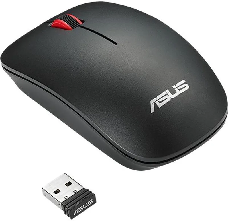 WT300 RF MOUSE/BK-RD muis Kantoor Ambidextrous RF Draadloos Optisch 1600 DPI van ASUS, Zwart, Rood – cover