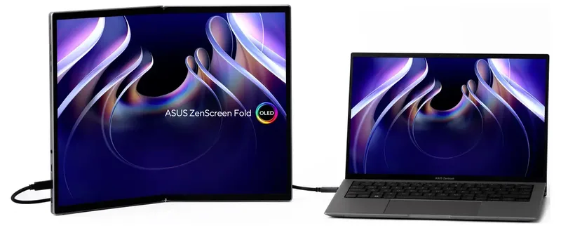 ZenScreen Fold OLED MQ17QH Portable Monitor - OLED - DisplayHDR™ 500 True Black - 100% DCI-P3 - 0.2ms - 60Hz by ASUS – cover 2 of 2