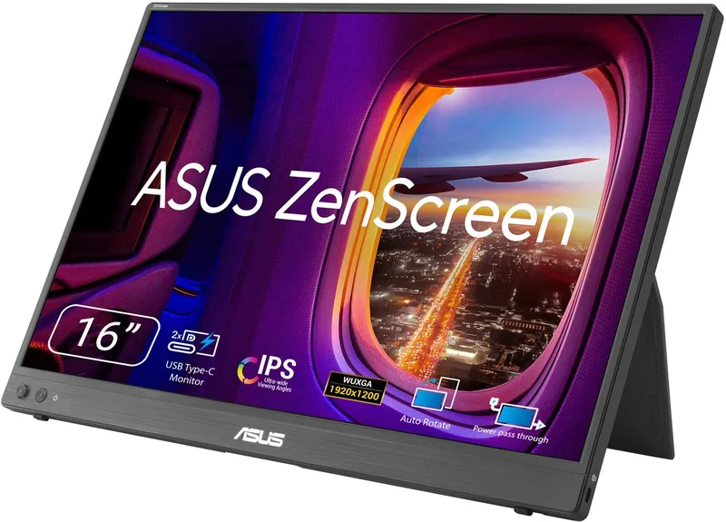ZenScreen MB16FC - Portable USB-C Monitor - WUXGA 1920 x 1200 - 5ms - 75hz - 16 inch de ASUS, Noir – jaquette