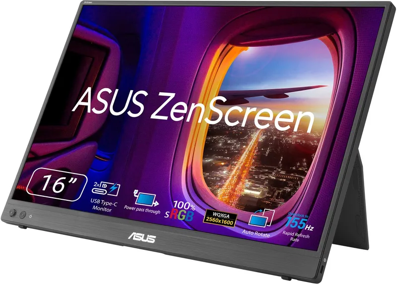 ZenScreen MB16NCG - Portable USB-C Monitor - WQXGA 2560 x 1600 - 5ms - 155hz - 16 inch by ASUS, Black – cover