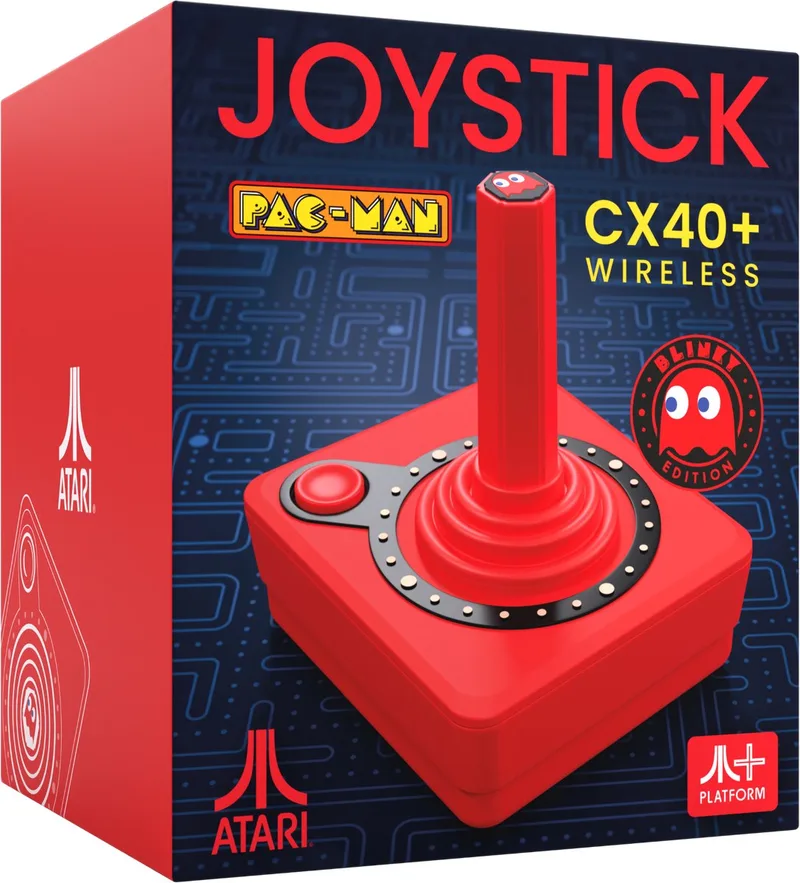 Pac-Man CX-40+ - Draadloze Joystick - Rood (Blimey Edition) de Atari, Rouge – jaquette
