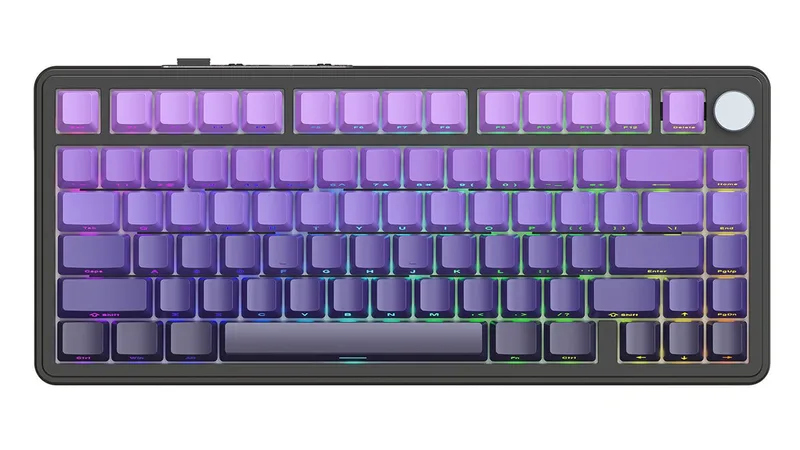 ATTACK SHARK X85 Tri-Mode Gasket Mechanische Tastatur mit Knopf Gaming-Tastatur van Attack Shark, Paars – cover