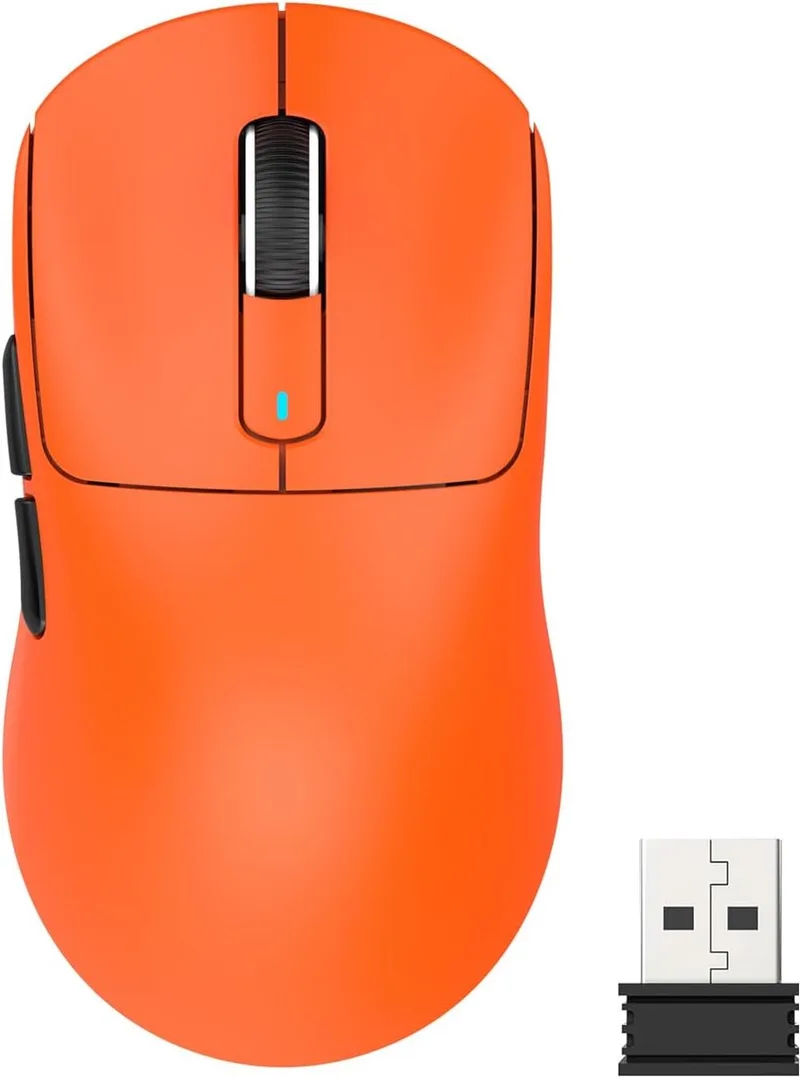 Draadloze Gaming Muis - Wired/2.4G/BT5.4 - Lichtgewicht 49G - PAW3395 - 26000DPI van Attack Shark, Oranje – cover